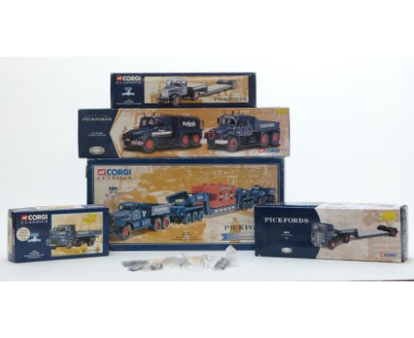 Five Corgi Classics Pickfords 1:50 scale limited edition diecast model vehicles comprising Diamond T Ballast (x2) with 24 Whe