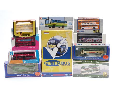 Ten Corgi, Exclusive First Editions (EFE), Atlas Editions and similar diecast model buses and coaches including London 2012 O