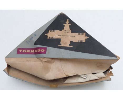 Davies-Charlton Tornado horizontal twin cylinder vintage petrol model aircraft engine, in original box