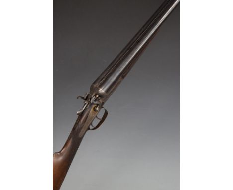 S Veals &amp; Son of Bristol 12 bore side by side hammer action shotgun with named and engraved locks, engraved hammers, trig