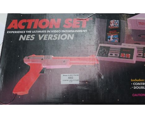 Nintendo Entertainment System (NES) Version Action Set video games console, in original box.&nbsp;