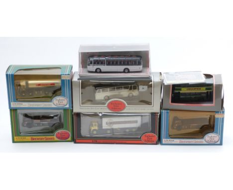 Seven Corgi Original Omnibus Company (OOC) and Exclusive First Edition (EFE) diecast model buses, all in original boxes.&nbsp