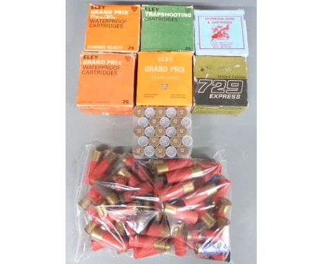 Two-hundred-and-eighty-one 12 bore shotgun cartridges including Eley Grand Prix, Sherwood Guns & Cartridges etc, some in orig