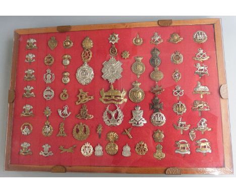 Sixty seven mainly British Army badges including Gloucestershire Regiment, Argyll &amp; Sutherland Regiment, Naval Division, 