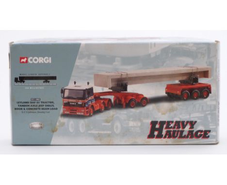 Corgi Heavy Haulage 1:50 scale limited edition diecast model Leyland DAF 85 Tractor, Tandem Axle Jeep Dolly, Bogie &amp; Conc