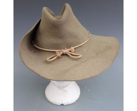 British Army General Service Corps slouch / bush hat with badge and leather headband stamped Failsworth 1947