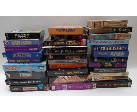 Thirty-one vintage computer games including Xenon 2, Genghis Kahn, Conquered Kingdoms, Hostages, Empire Deluxe etc, all in or