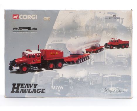 Corgi Heavy Haulage 1:50 scale limited edition diecast model A.L.E. Scammell Contractor x2, Nicholas Trailers and 'Slug Catch