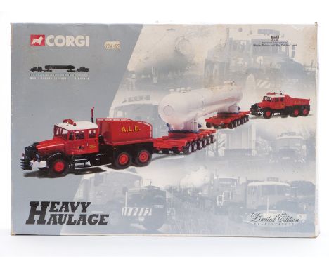 Corgi Heavy Haulage 1:50 scale limited edition diecast model A.L.E. Scammell Contractor x2, Nicholas Trailers and 'Slug Catch