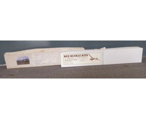 Two wooden model aeroplanes Ben Buckle Kits Electric Junior 60 and Adrian Britton Aeromodels Trisha, both in original boxes.&