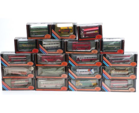 Nineteen Exclusive First Editions (EFE) 1:76 scale diecast model buses and coaches, all in original display boxes.&nbsp;