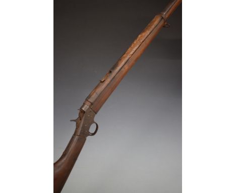 Remington American Boy Scout .22 rolling block rifle with named top strap and lock, sling suspension mounts and named 28 inch