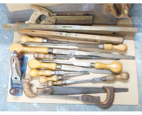 Collection of vintage tools including Marples, Whitmore plane etc