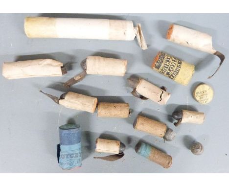 Twelve muzzle loading cartridges including Eley's Needle Gun Cartridge, Eley's Universal Shot Cartridge etc PLEASE NOTE THAT 