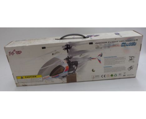 Two radio controlled model helicopters Shuttle 9089 and Mini Twister Sport, both in original boxes.&nbsp;