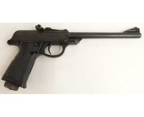 Walther LP Model 53 .177 air pistol with shaped and chequered grips and adjustable sights, serial number 073537.&nbsp;