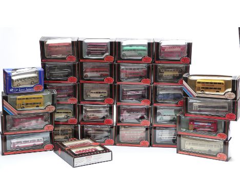 Thirty Exclusive First Editions (EFE) 1:76 scale diecast model buses and coaches, all in original display boxes.&nbsp;