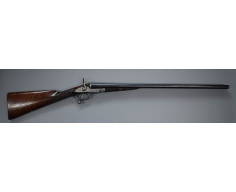 James Kerr of London 12 bore side by side hammer action shotgun with finely engraved locks, trigger guard, underside, hammers