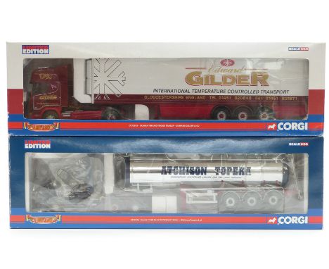 Two Corgi&nbsp;1:50 scale limited edition diecast model lorries Edward Gilder &amp; Co CC12933 and Atchison Topeka Ltd CC1281