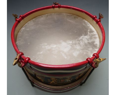 British Army side drum painted with 1st Gloucestershire Volunteers Royal Engineers 