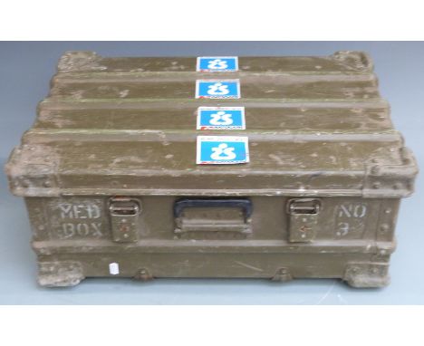 An aluminium military first aid Laycon box, W 60 x D 40 x H 26cm