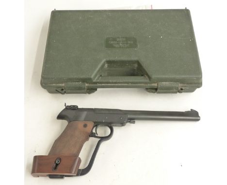 Walther LP Model 3 .177 target air pistol with shaped wooden grips and adjustable trigger, sights and grips, serial number 29