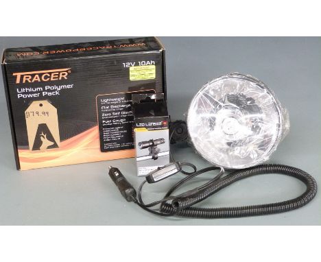 Light Force hunting lamp together with a Deben Tracer Lithium Polymer 12V 10Ah Power Pack and LED Lenser Universal Mounting S