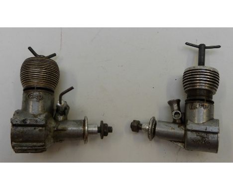 Two Elfin vintage diesel compression ignition model aircraft engines, one 149 the other 249&nbsp;