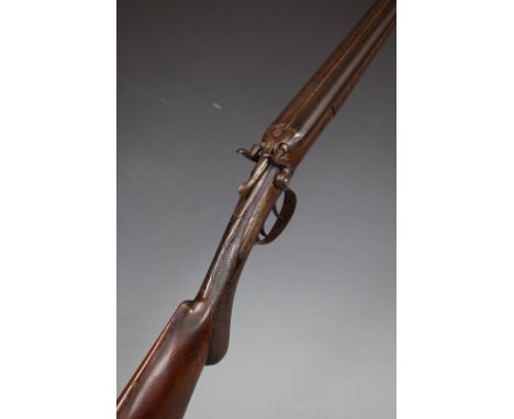 Unnamed .410 side by side hammer action shotgun with engraved locks, trigger guard, top plate and thumb lever, chequered semi