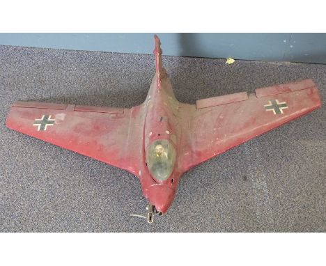 Messerschmitt 163 Komet model aircraft to suit petrol powered radio control, wingspan 105cm