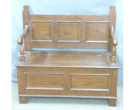 An oak monk's bench, W97 x D51 x H95cm&nbsp;