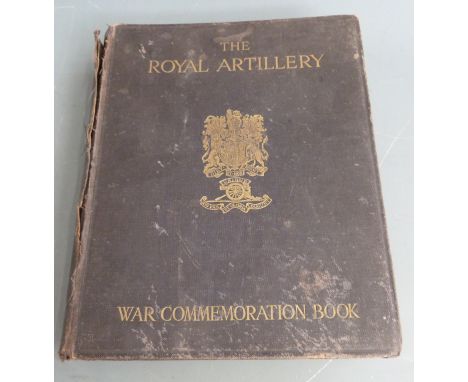 British Army WW1 The Royal Artillery War Commemoration Book in hardback, a regimental record written and illustrated for the 