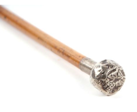 Inns of Court OTC silver plated ball top Swagger Stick. Marked A1 FNB. Overall length 79cms (31ins)Condition Report: Numerous