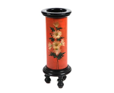 A 19th century Aesthetic period toleware stick stand, 73cms high.