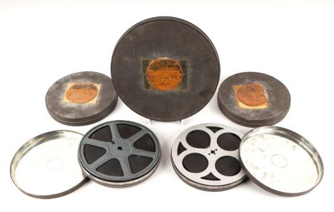 Five 16mm reels of 1950's film 'Atomic Bomb, Its Effects and How to Meet Them'.