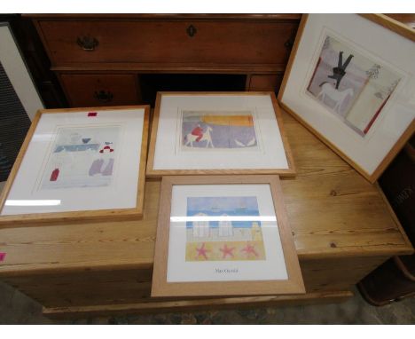 A group of four framed and glazed prints 