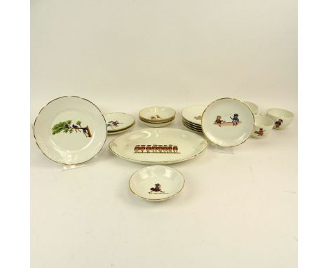 Vintage Twenty (20) Piece Palmer Cox Partial Childs Dinnerware Set "Brownies". The set includes 6 small plates, 6-1/4"; 4 sma