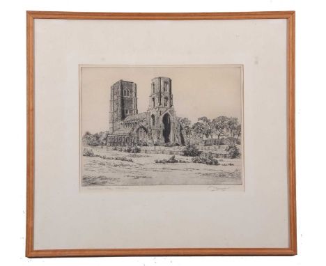 Henry James Starling (1905-1966), "Wymondham Abbey, Norfolk", etching, signed and titled in pencil, framed and glazed