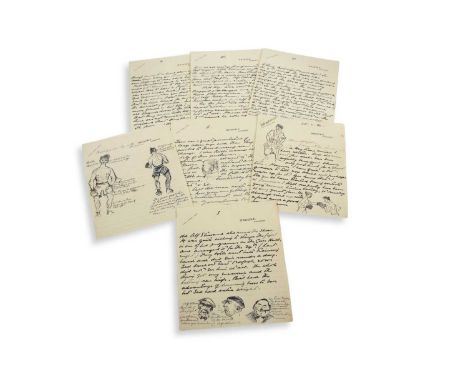 Edward Seago (1910-1974, 2024 marks the 50th anniversary of his death), A very personal 7 page letter with 9 black ink sketch