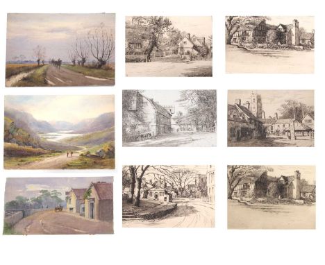 Mabel Oliver (Rae) Parker (1868-1956),18 etchings including "Boley Hill", "The Castle", "Cathedral Precincts" in Rochester, "