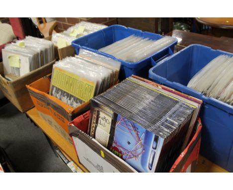 SIX BOXES OF ASSORTED LP RECORDS TO INCLUDE BOB DYLAN, THE DRIFTERS ETC