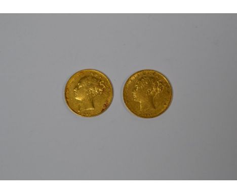 Victoria (1837-1901), sovereigns (2), 1846 and 1847, first head left, rev. first shield, (S.3852), fine