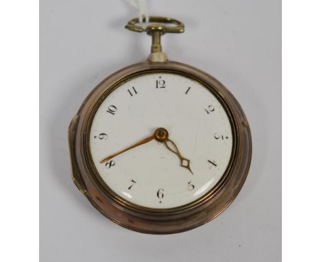 A silver pair cased verge pocket watch, signed J Freeman, London, London hallmark for 1796