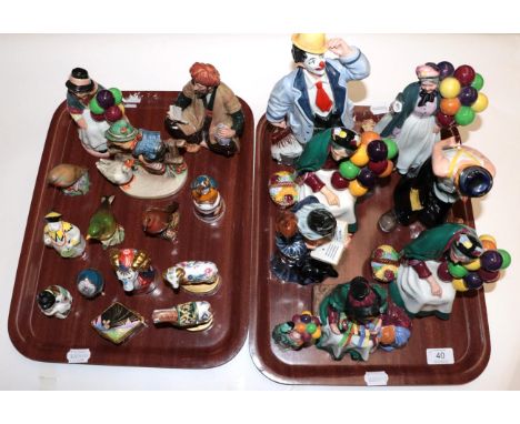 A collection of ceramics including Royal Doulton figures 'The Wizard', HN2877, 'Slapdash', HN2277, 'Tip-Toe', HN3293, 'The Ol