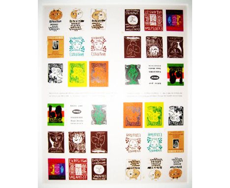 PABLO PICASSO, 'Reduction en vignettes des affiches crees par Picasso pour les expositions de Vallauris', offset lithograph o