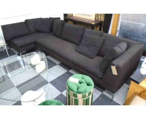 B&B ITALIA CORNER SOFA, in dark detachable loose covers, 325cm L