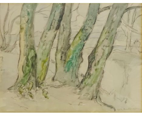 David R Anderson (British 1884-1976): 'Above Ben Rhydding ', watercolour signed, titled on Goodewell gallery label verso 20cm