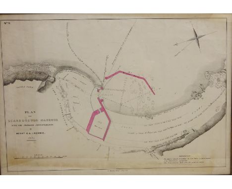 Scarborough Interest - 'Plan of Scarborough Harbour with the Proposed Improvements', 19th century lithograph by G &amp; I. Re