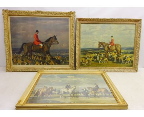 After Sir Alfred Munnings (British 1878-1959): 'Portrait of Major T. Bouch with the Belvoir Hounds', pub. Frost &amp; Reed 19