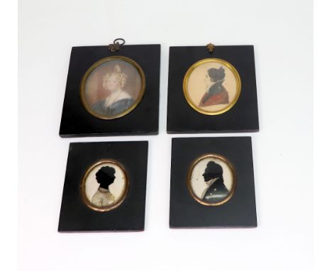 English School, 19th Century, Portrait miniature of a lady, watercolour, 9.5 x 8cm together with another 19th Century portrai